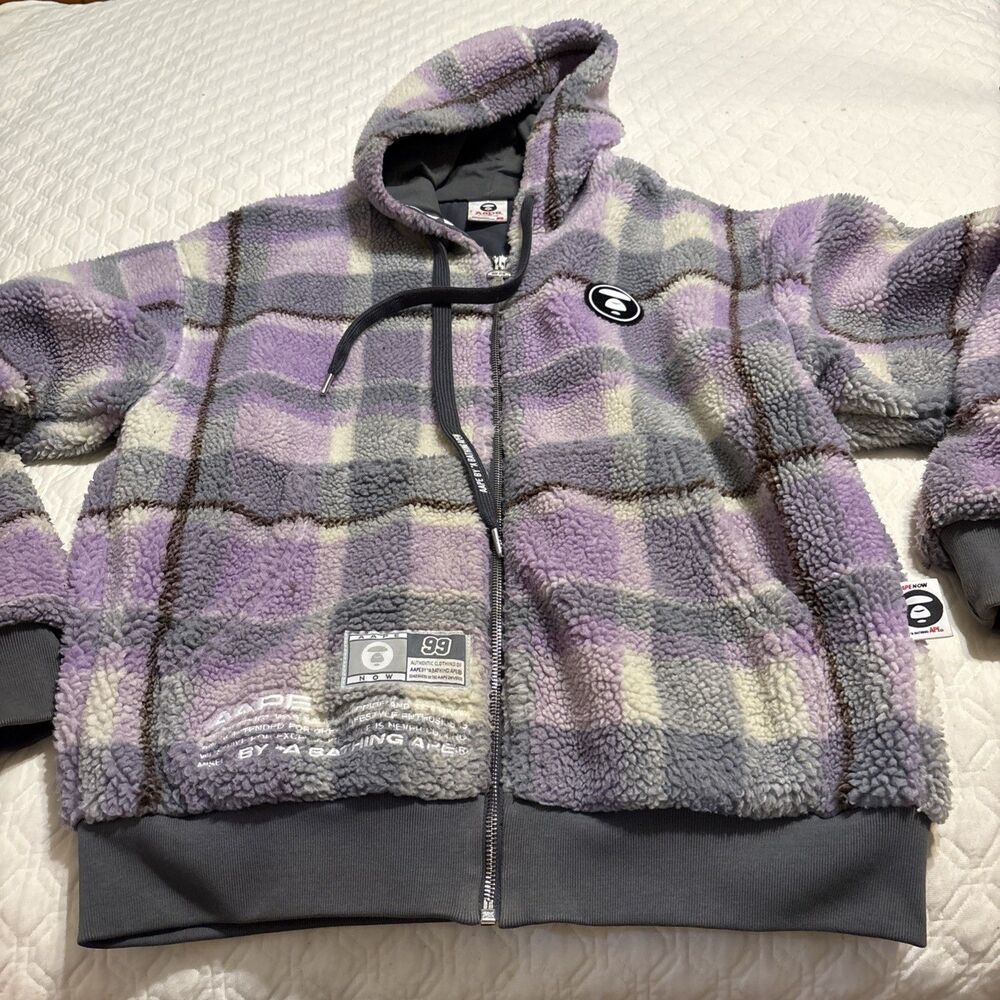 AAPE A Bathing Ape Now 99 Shearling Fleece Jacket *Rare Find* Thick Jacket